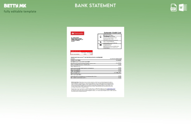 модерен стил на страницата за извод од банка во Шпанија Сантандер, шаблон за екс
